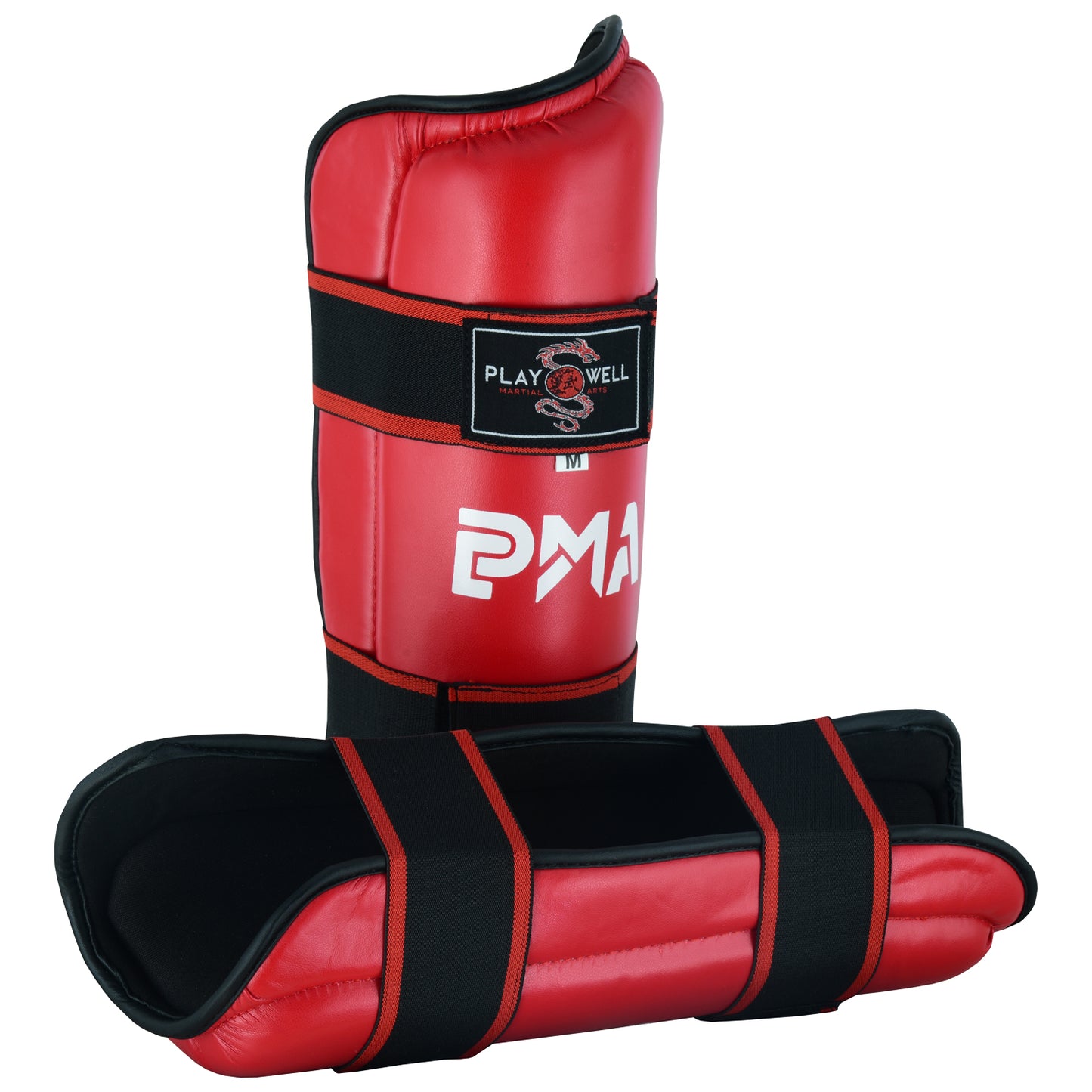 Semi Contact Elite Kickboxing Shin Guards - Red