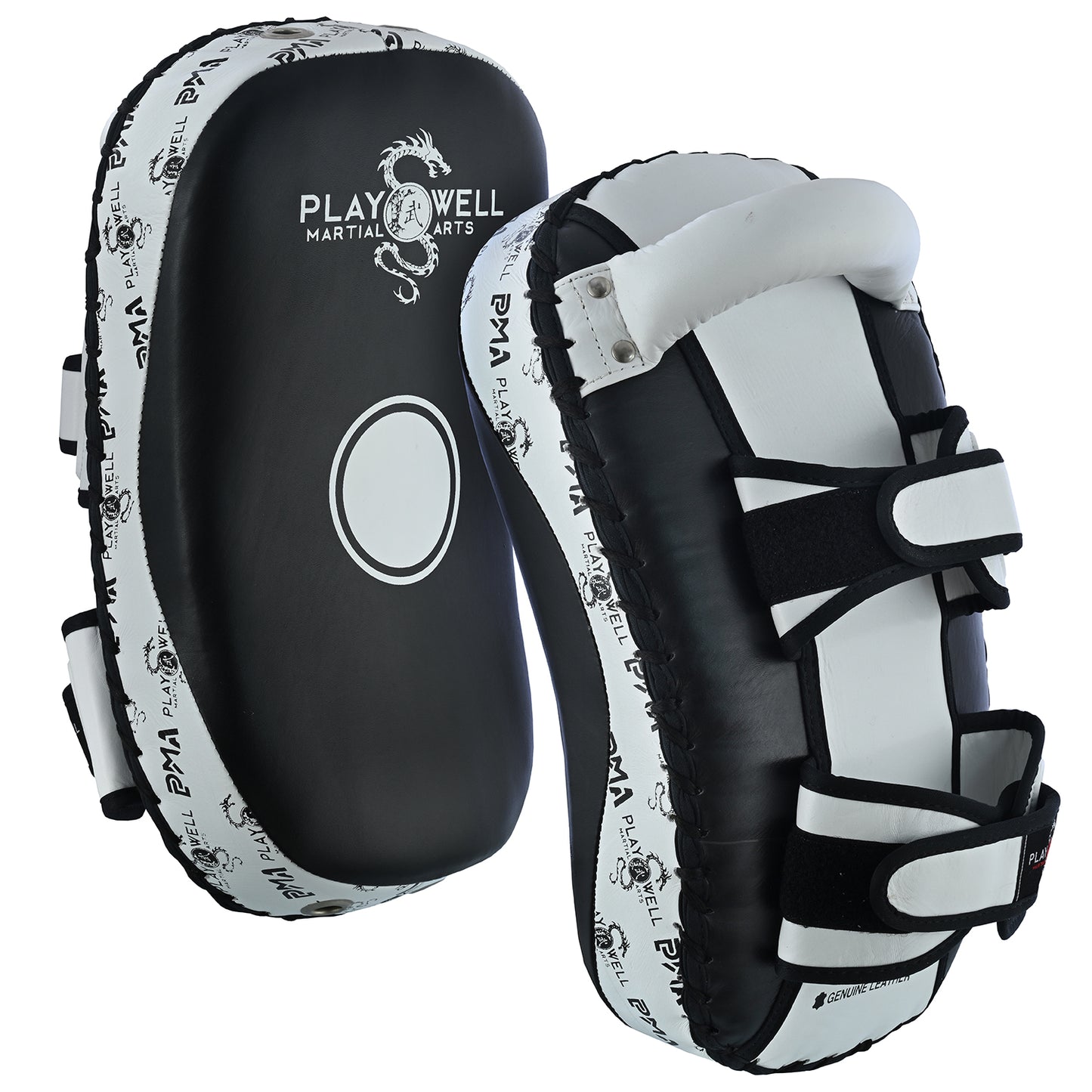 Playwell Elite "Logos V2" Leather Curved Thai Pad - Pair