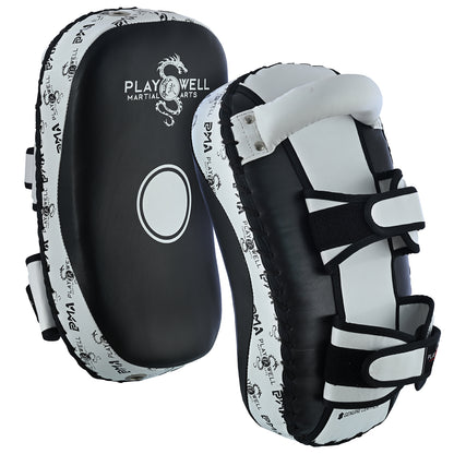 Playwell Elite "Logos V2" Leather Curved Thai Pad - Pair