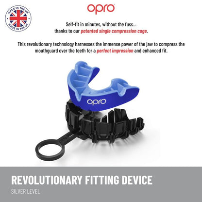 Opro UFC Kids Silver Self Fit Mouth Guard - Black