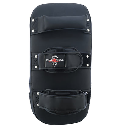 Playwell Matte "Twin Tiger" Curved Thai Pad - Black - Singles