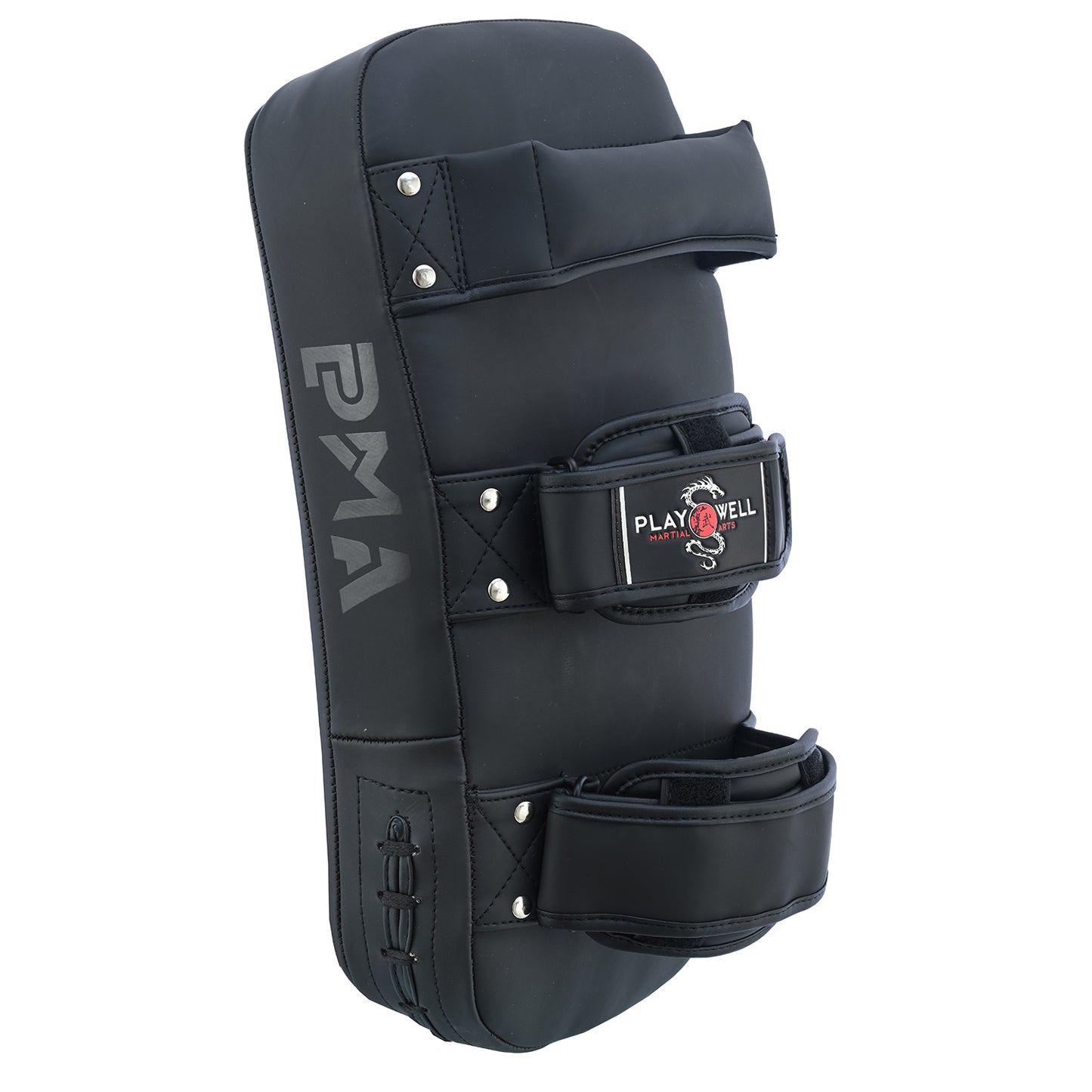 Playwell Matte "Twin Tiger" Curved Thai Pad - Black - Singles