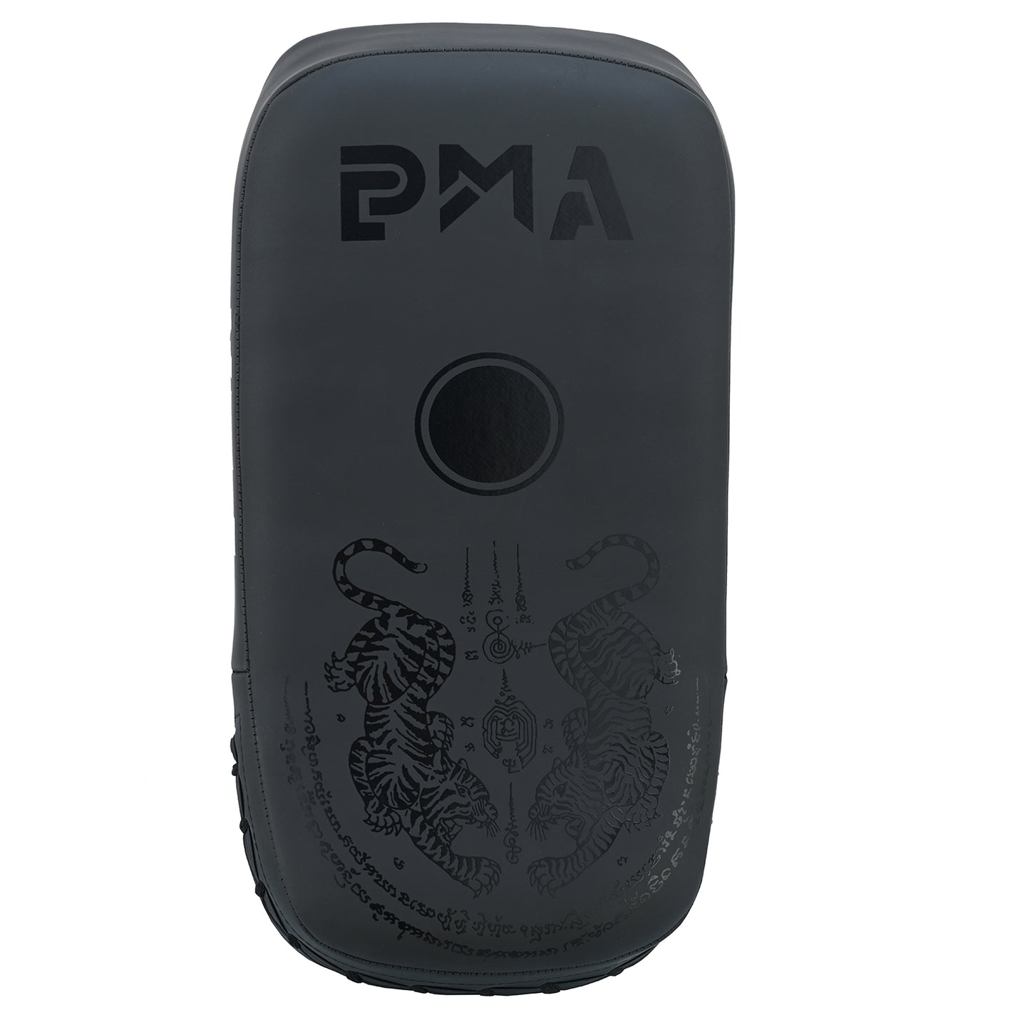 Playwell Matte "Twin Tiger" Curved Thai Pad - Black - Singles
