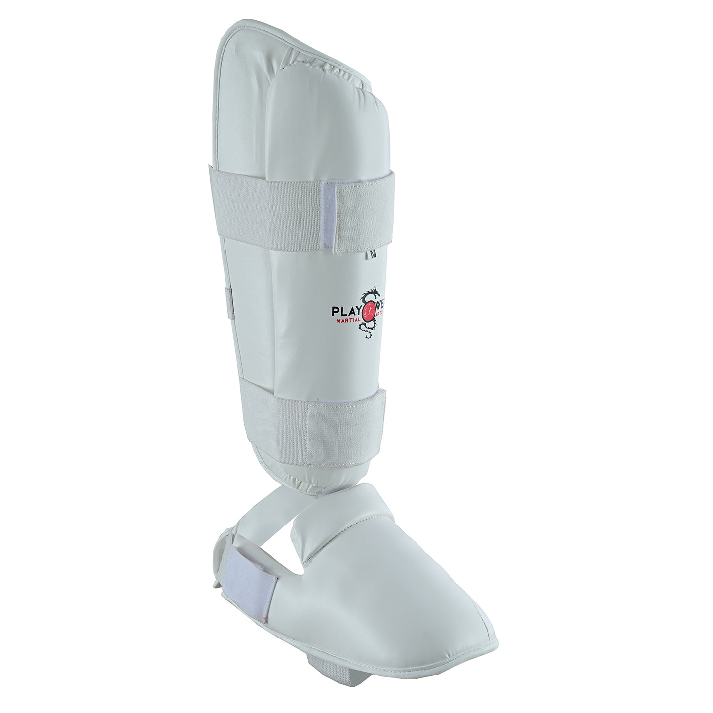 WUKF Style Karate Competion White Shin Guards  - Pair