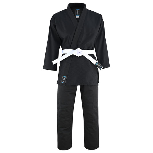 Playwell Adults Basic Plain Ju Jitsu Suit - Black 450g